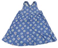 Modré bavlněné šaty s kytičkami Mothercare