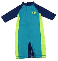 Tyrkysovo-tmavmodro-žlutý UV overal s palmou H&M