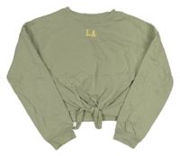 Khaki crop mikina s překřížením H&M