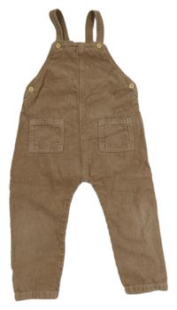 Hnědé manšestrové laclové podšité kalhoty H&M