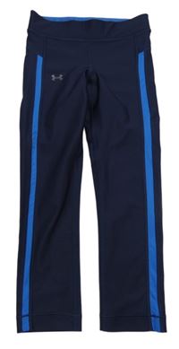 Tmavomodré funkční sportovní capri legíny Under Armour