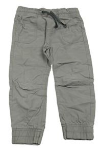 Šedé plátěné cuff kalhoty F&F