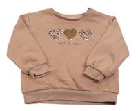 Starorůžová mikina se srdíčky C&A