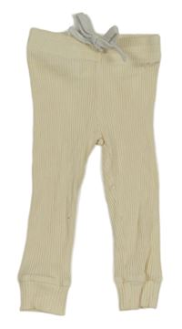 Smetanové žebrované tepláky