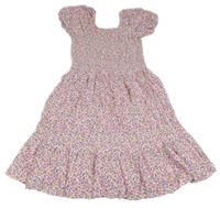 Bílé žabičkové šaty s kytičkami George 