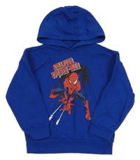 Kobaltově modrá mikina se Spider-manem a kapucí Marvel