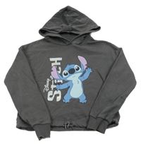 Tmavošedá crop mikina se Stitcherm a kapucí C&A