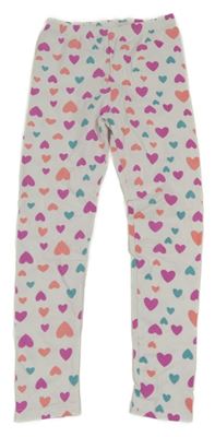 Bílé legíny se srdíčky 