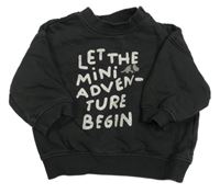 Tmavošedá oversize mikina s nápisem H&M