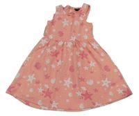 Lososové teplákové šaty s mušličkami Kiabi