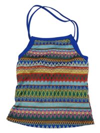 Barevný pruhovaný háčkovaný top 