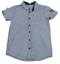 Tmavomodro-bílá vzorovaná košile s nápisem Kids 