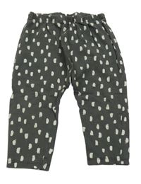 Šedo-bílé vzrované tepláky Tu