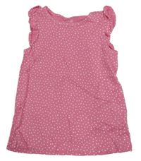 Růžové tričko s puntíky a volánky Topolino