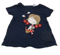 Tmavomodrá tunika s holčičkou 