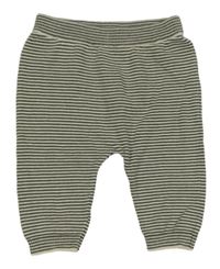 Šedo-bílé pruhované úpletové kalhoty Tu
