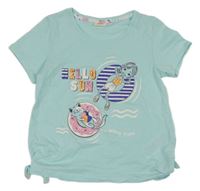 Světlemodré crop tričko s potiskem Kids