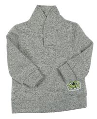 Šedá melírovaná pletená mikina s rolákem Kiki&Koko