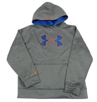Šedá sportovní mikina s logem a kapucí Under Armour