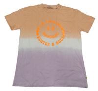 Oranžovo-bílo-fialové tričko se smajlíkem Scotch&Soda