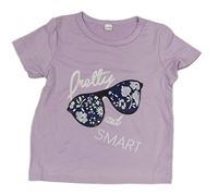 Levandulové tričko s brýlemi a nápisy 