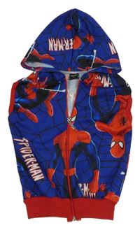 Safírovo-červená propínací tepláková vesta se Spider-many a kapucí 