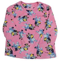 Růžová plyšová pyžamová mikina s pejsky - Bluey PRIMARK