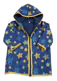 Tmavomodrá softshellová bunda s hvězdičkami a kapucí 