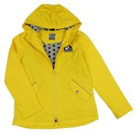 Tmavožlutá nepromokavá jarní bund s obláčkem a kapucí alive