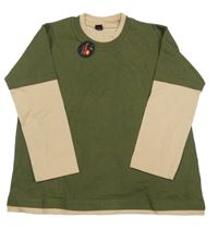 Nové - khaki-béžové triko humbugz