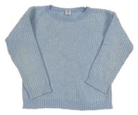 Světlemodrý melírovaný žebrovaný žinylkový svetr Kiki&Koko