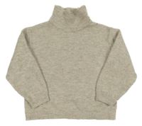 Světlebéžovo/šedý melírovaný svetrový rolák ZARA