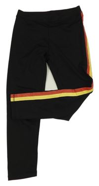 Černé sportovní legíny s pruhy