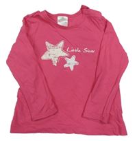 Tmavorůžové triko s hvězdičkami a nápisem impidimpi