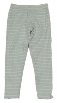 Světlemodro-bílé pruhované žebrované legíny M&S