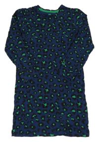 Tmavomodro-černo-zelená vzorovaná noční košile WE