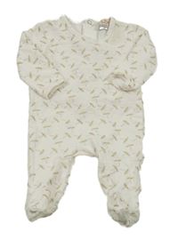 Bílý mačkaný overal se zlatými pampeliškami LUX