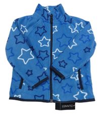 Nové - modrá fleecová propínací mikina s hvězdičkami St. Bernard