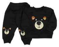 2set - Černá mikina s medvídkem + tepláky SHEIN