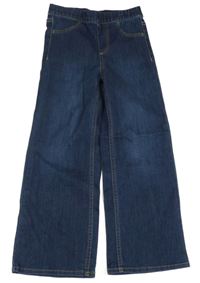 Tmavomodré wide leg waist super stretch rifle H&M