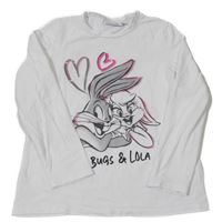 Bílé triko s Bugs Bunnym a Lolou a flitry ORIGINAL MARINES