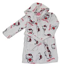 Bílý froté župan s Kitty a kapucí Sanrio