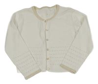 Smetanovo-zlatý propínací crop svetr se vzorem Matalan