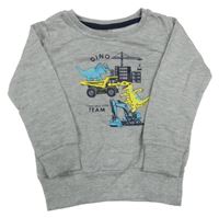 Šedá melírovaná mikina s dinosaury Kiki&Koko