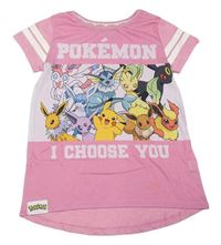 Růžovo-lila tričko s pruhy Pokémon Yd.