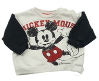 Bílo-černá oversize mikina s Mickey mousem zn. Disney