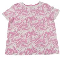 Růžovo-bílé vzorované tričko Primark