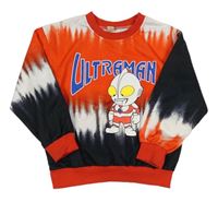 Červeno-černo-bílá mikina se superhrdinou - Ultraman