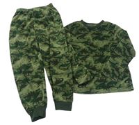 Khaki plyšové pyžamo s dinosaury Primark