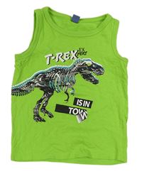 Zelené tílko s kostrou dinosaura Dopodopo